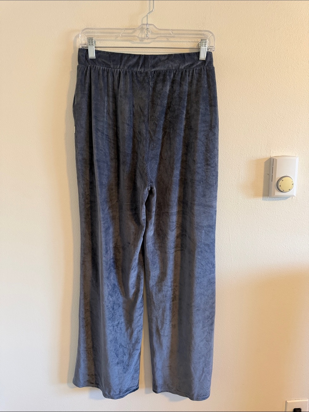 Vuori Haven Wide Leg Pants Women's Size Small Ribbed Velour High Rise Azure Blue - Picture 6 of 9